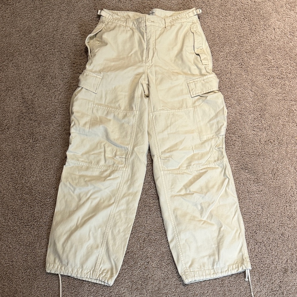 TNA Cream Wide Leg Cargo Pants